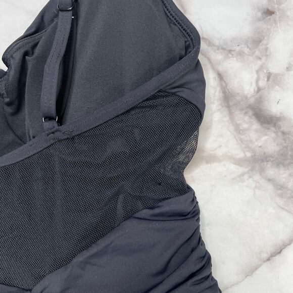 Contours Coco Reef Black Mesh One Piece Swimsuit Size 12 36 C/D Underwire New - Picture 6 of 9